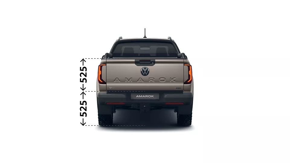 VW Amarok PanAmericana Höhe der Ladekante, Ladefläche und des Fahrzeughecks