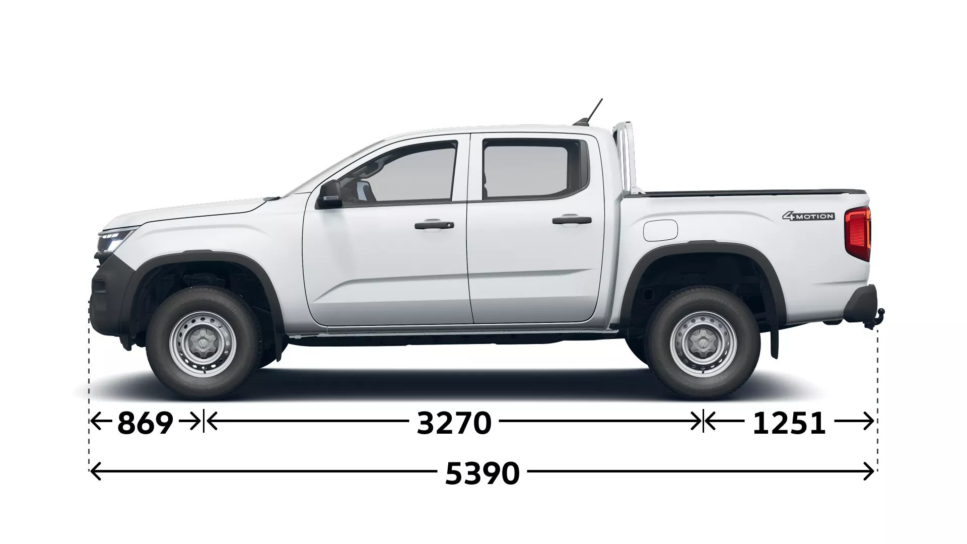 Die Länge und äußeren Abmessungen des VW Amarok
