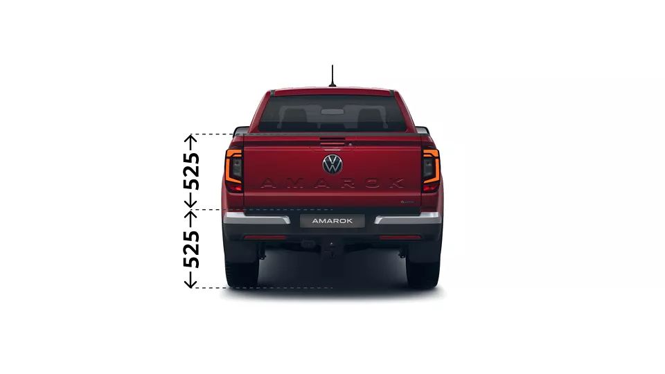 VW Amarok Style Höhe der Ladekante, Ladefläche und des Fahrzeughecks