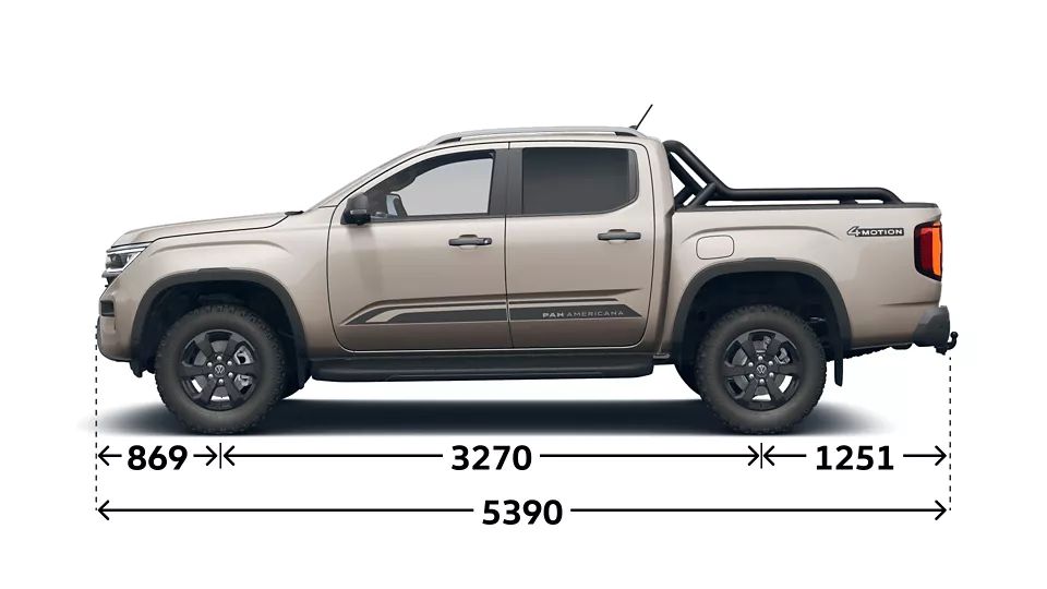 VW Amarok PanAmericana Länge und äußeren Abmessungen 